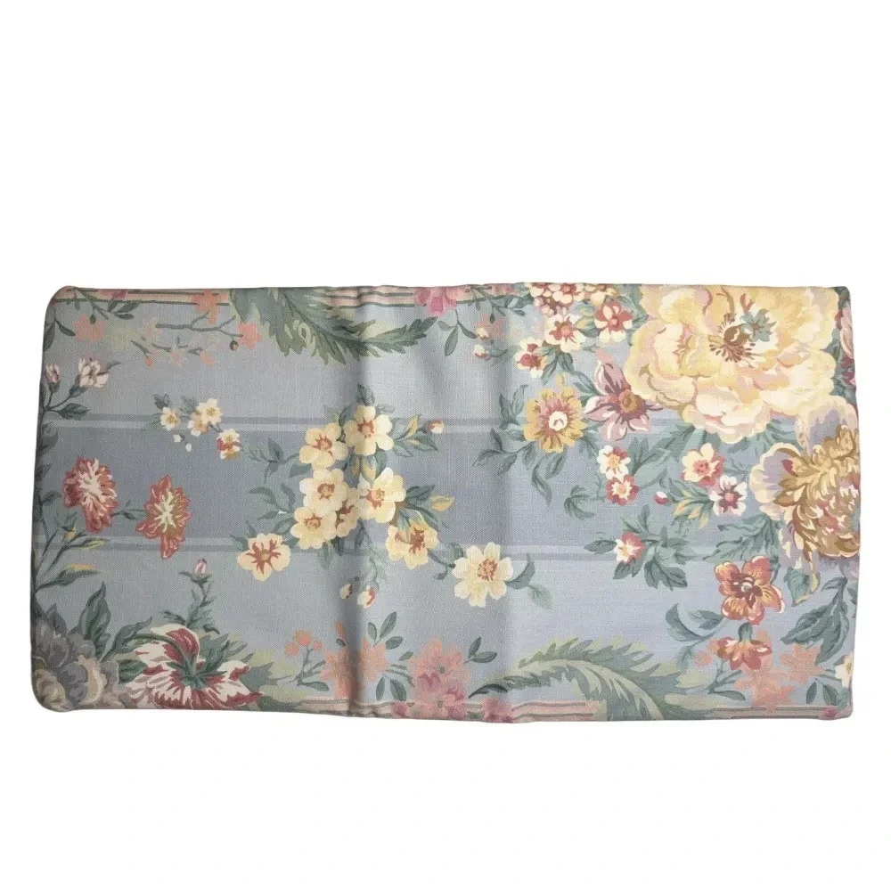 Ralph Lauren Adalia Floral Stripe Duvet Cover Full Queen Blue Hemstitch NIB $430